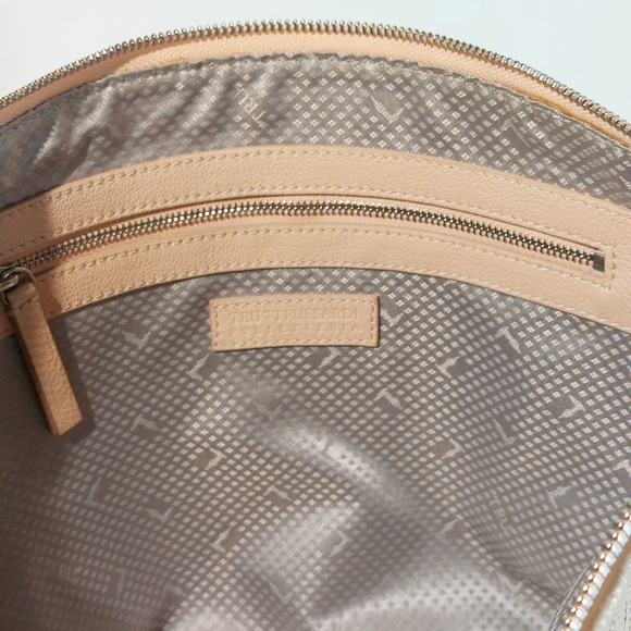 Tru Trussardi blush leather fringed pochette, NWT - Picture 6 of 11